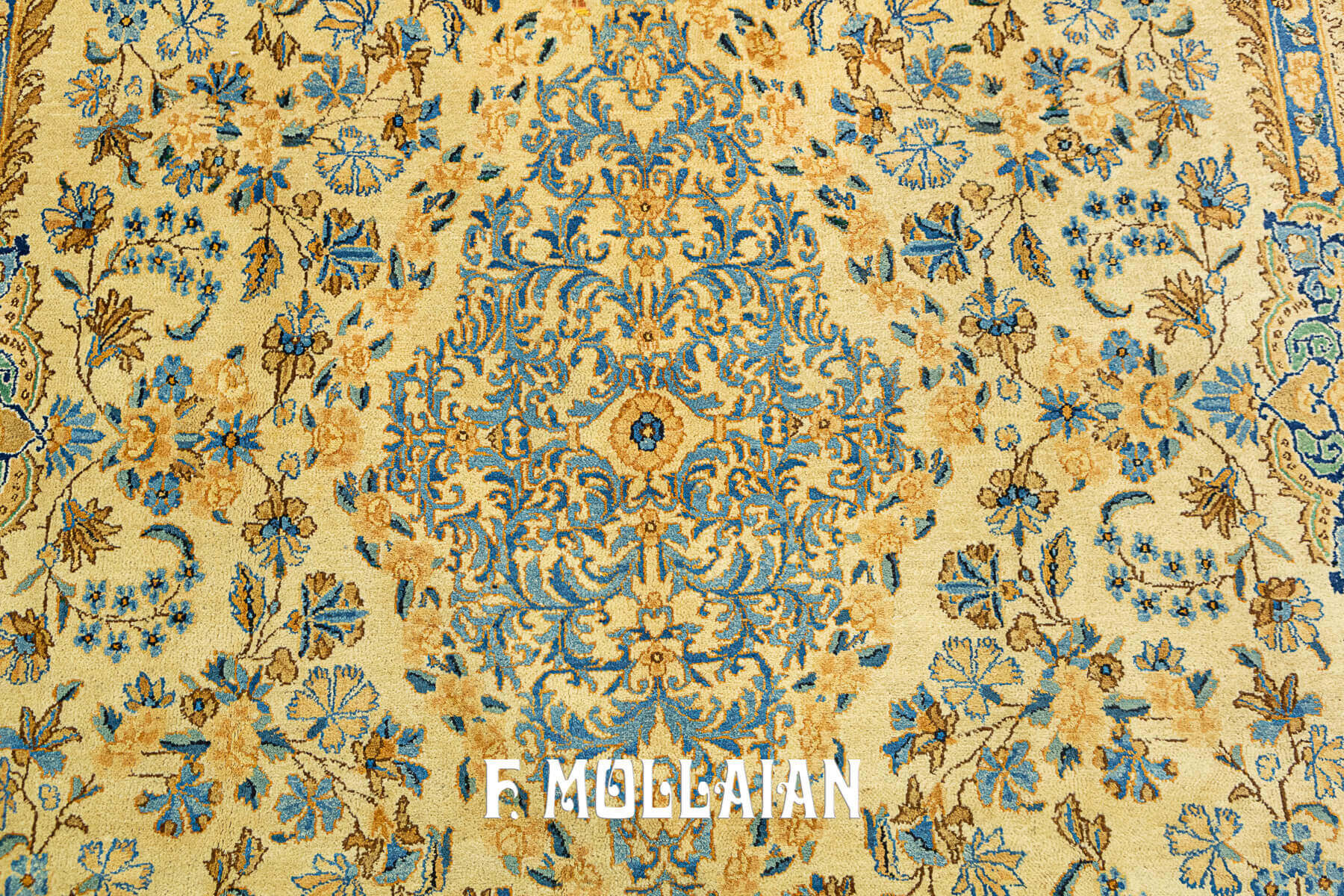 Hand-knotted Antique Kerman Carpet with mix of European-Persian Design n°:87473295